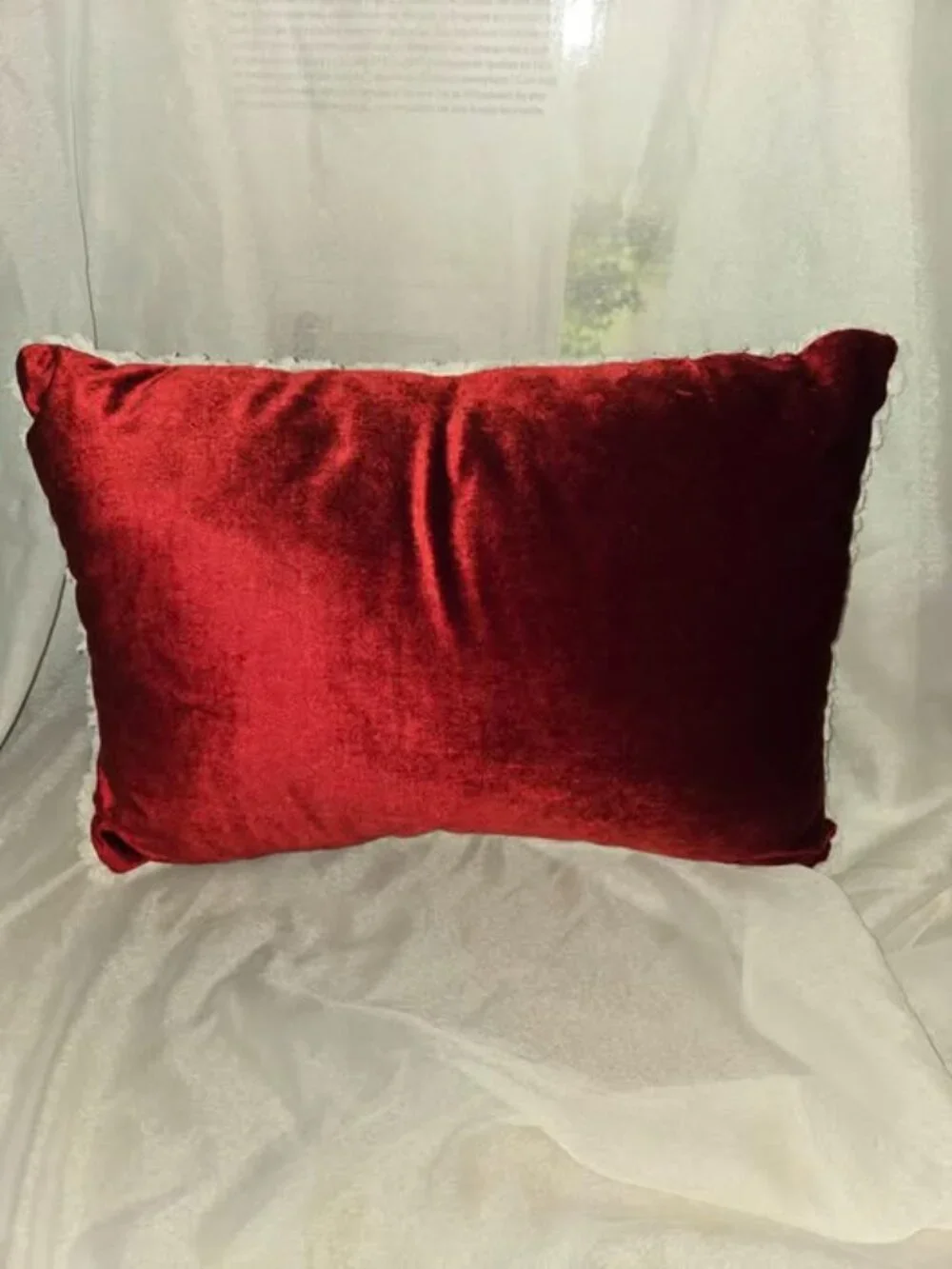 The Red Velvet Merry Christmas Embroidered Pillow is an Embroidery